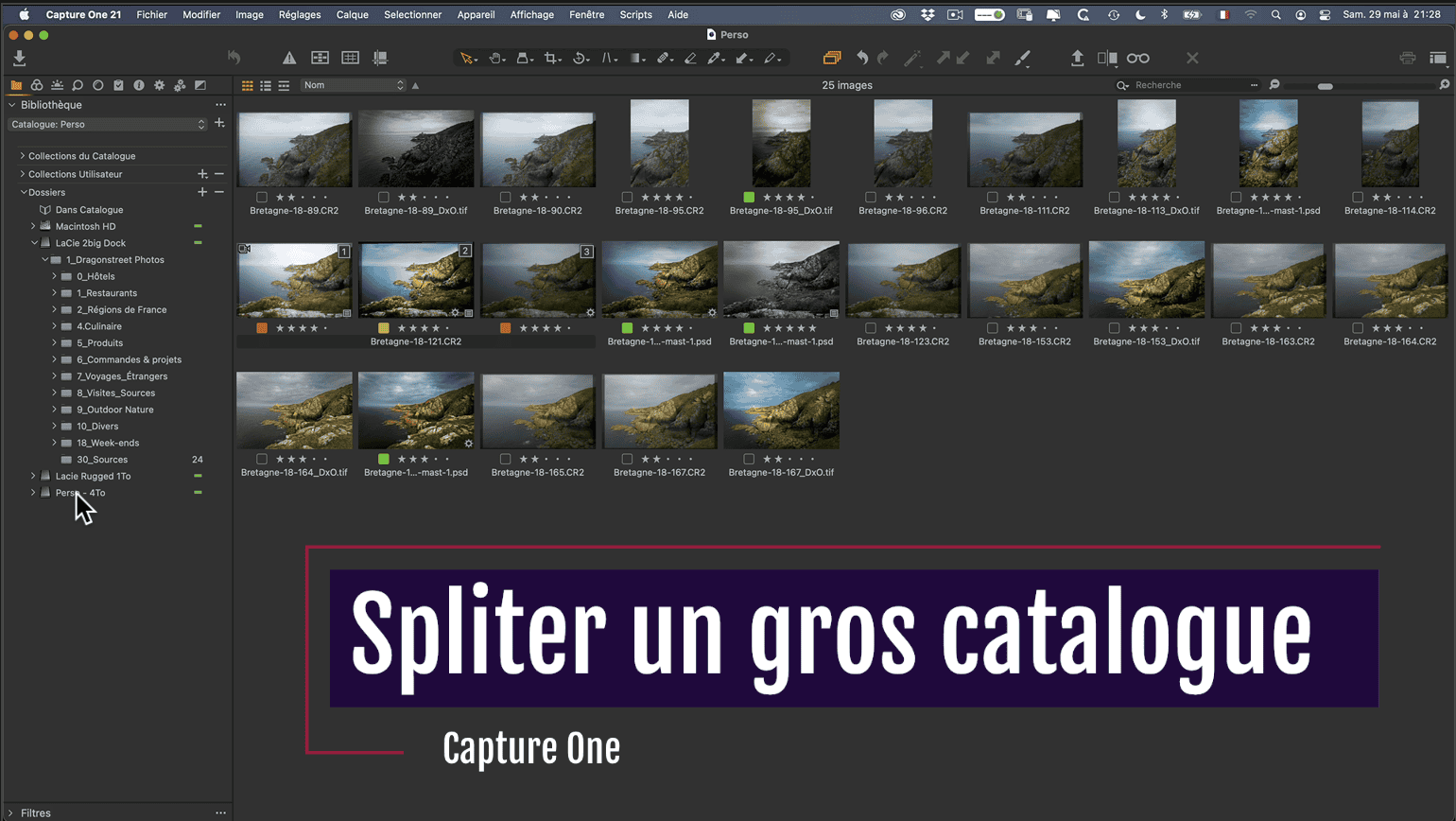 Comment splitter un gros catalogue sous capture one
