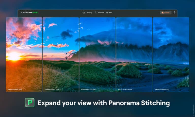 Panorama Stitching, Luminar Neo