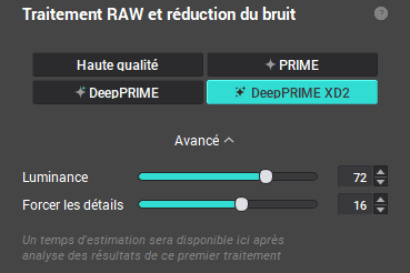 Luminance & forcer les détails