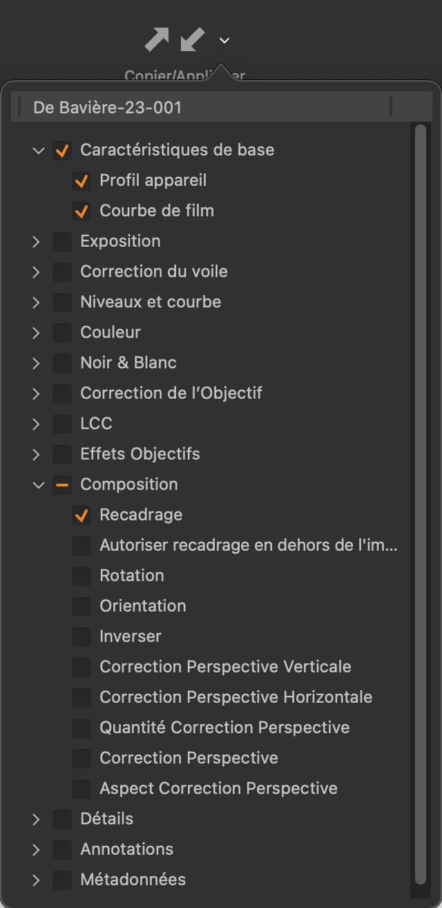 Nouveau Presse Papier copier coller dans Capture One 16.4