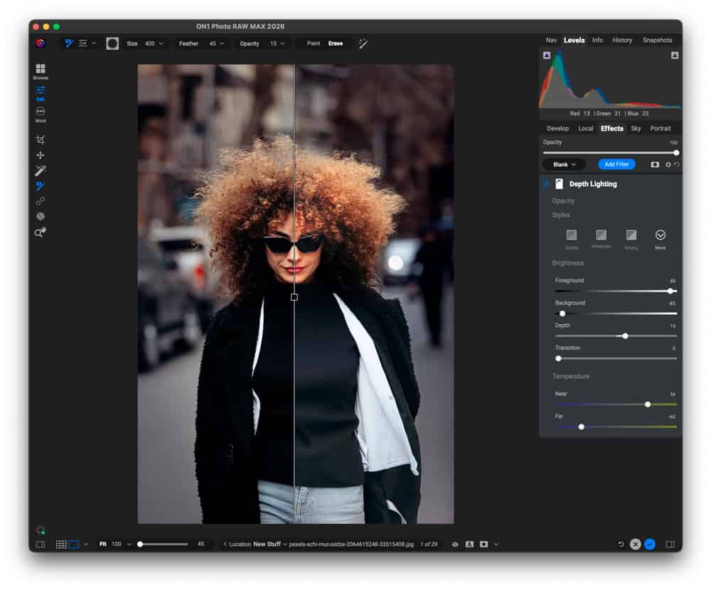 Filtre Depth Lighting